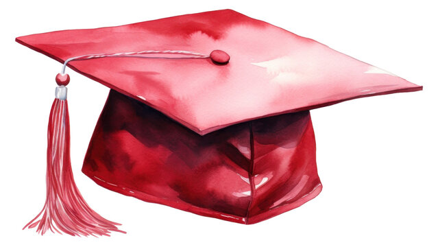 PNG Graduation hat maroon mortarboard achievement.