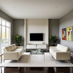 Fototapeta premium Living room with sofa and table 