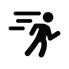 Running man icon black isolated on background