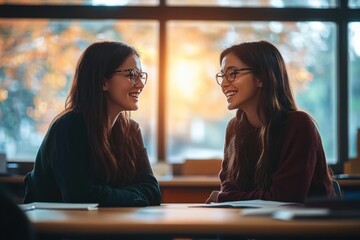 high school counselor discussing career advice with student in serene classroom