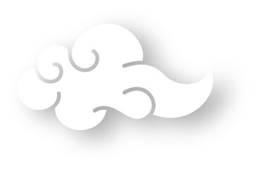 Curly cloud shadow design element vector