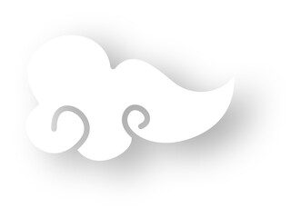 Curly cloud shadow design element vector