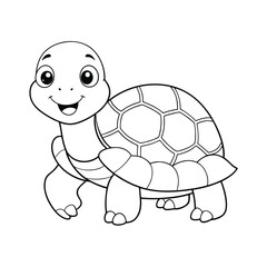 illustrate-a-kawaii-tortoise-with-a-patterned-shell vector