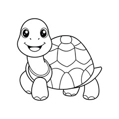 illustrate-a-kawaii-tortoise-with-a-patterned-shell vector