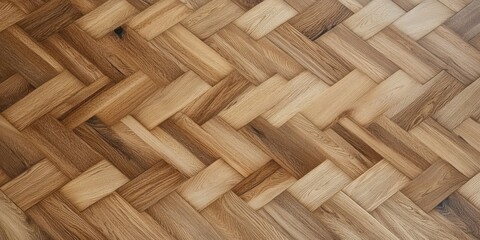 Herringbone Wooden Floor Texture Close-up Natural Light Scandinavian Design