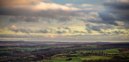 December view over the North York Moors towards Fylingdales just before sunset