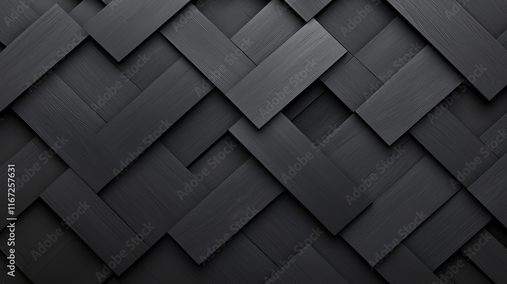 Aufkleber a textured abstract pattern of dark rectangular panels interlocked in a seamless, modern design. ide