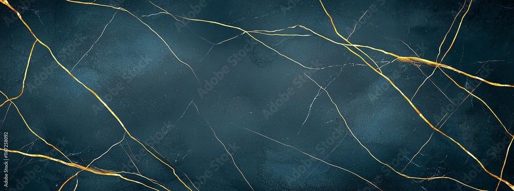 Poster abstract background with blue and gold wavy lines. elegant design element perfect for creative proje