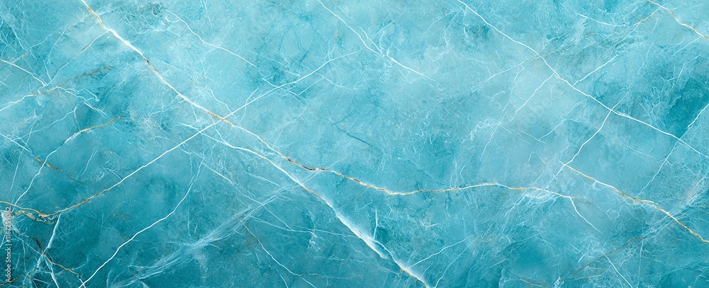 Poster abstract turquoise marble texture with intricate veins creating an elegant, serene pattern