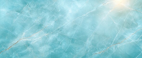 Obraz premium Abstract light turquoise marble texture with soft sunlight effect, perfect for backgrounds, design projects, and creative concepts, evoking a serene and calming atmosphere.