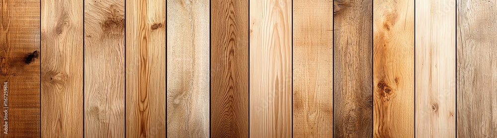 Poster horizontal planks of wood showcase a natural texture. varied shades create a rustic pattern, ideal f