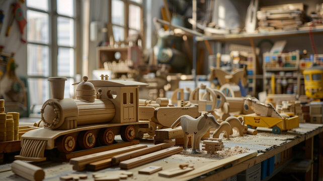 Artisans in this workshop handcraft wooden toys, from trains to puzzles, using time-honored techniques. Safe, non-toxic finishes ensure they are both safe for children and cherished for their quality.