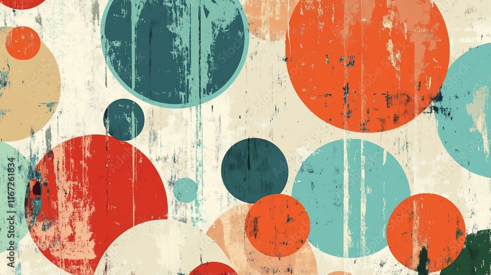 Poster grungy circles with texture and colors.
