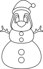 Penguin Christmas Snowman Animal Vector Graphic Art Illustration