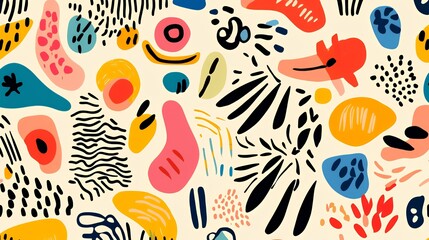 Abstract Colorful Shapes Pattern Design Art