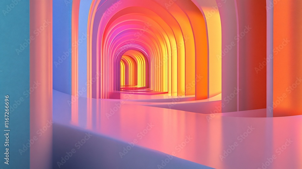 Aufkleber vibrant arches creating colorful tunnel.