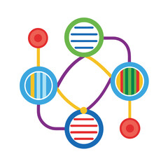 Different types of virus and bacteria set collection. Collection of Microbiology's flat design