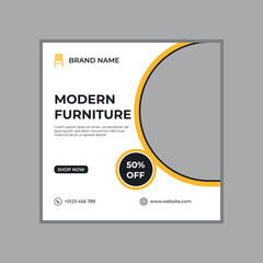 Obraz premium Modern Furniture Sale Social Media Post Template