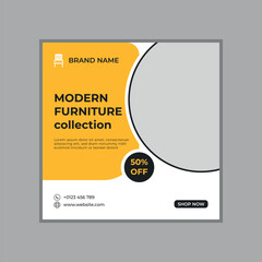 Obraz premium Modern Furniture Sale Social Media Post Template