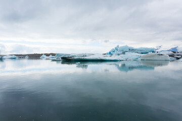 Icebergs on water, Jokulsarlon glacial lake, Iceland