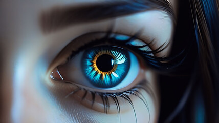 Cinematic photo dark photo of young female face