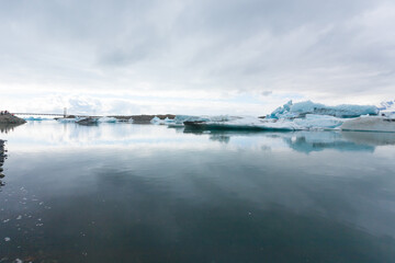 Icebergs on water, Jokulsarlon glacial lake, Iceland