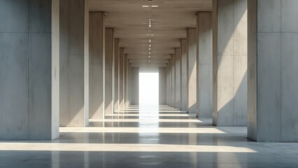 Obraz premium Modern Architectural Corridor: Perspective and Light
