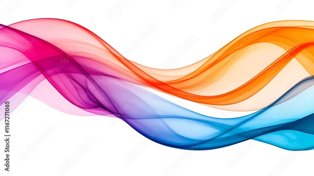Poster vibrant colorful abstract curves and waves with soft gradient background