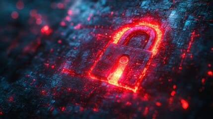 Cybersecurity Breach Illustration: Broken Padlock Representing Email Security Risks and Protection Measures Against Hacking Threats