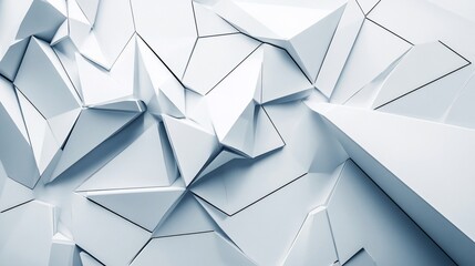 Abstract white fractured geometric surface.