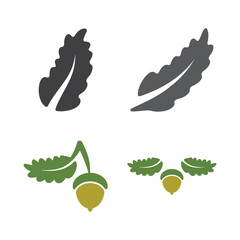 Oak Leaf Logo Template Icon