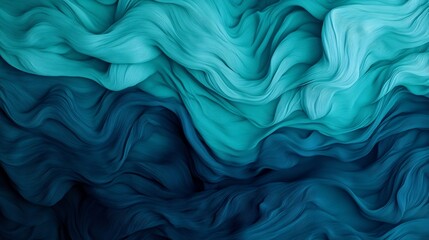 Obraz premium Captivating Aqua Waves - Abstract Fluid Motions in Teal and Emerald Hues