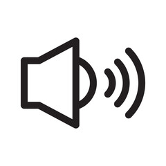 Speaker icon with sound wave details, representing audio, volume, or sound settings.