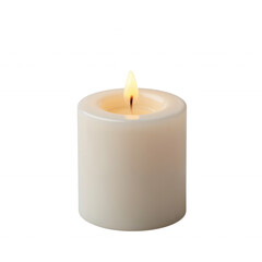 Glowing White Candle with Gentle Flame