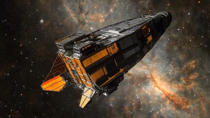 A deep space satellite equipped with advanced scanning technology navigating through a vast uncharted star system searching for potentially habitable planets that could support extraterrestrial life