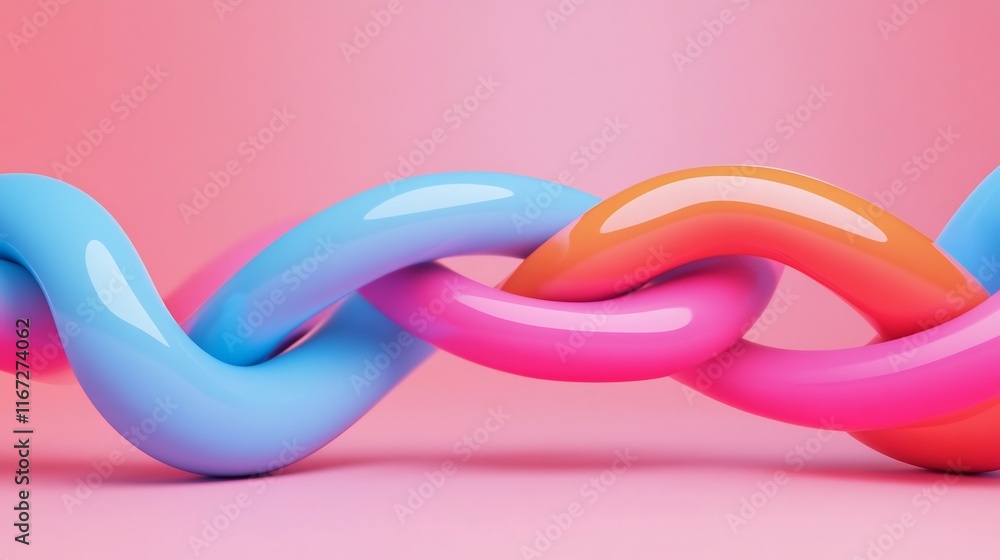 Poster vibrant 3d shapes in fluid motion with mesmerizing color gradients
