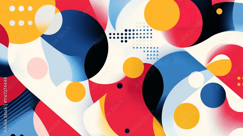 Poster abstract colorful shapes pattern. (1)