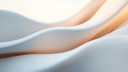 Fototapeta premium Smooth Floating Abstract Forms with Light Reflections Creating Dimensional Elegance