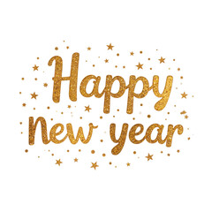 Happy New Year Greeting with Glittering Stars