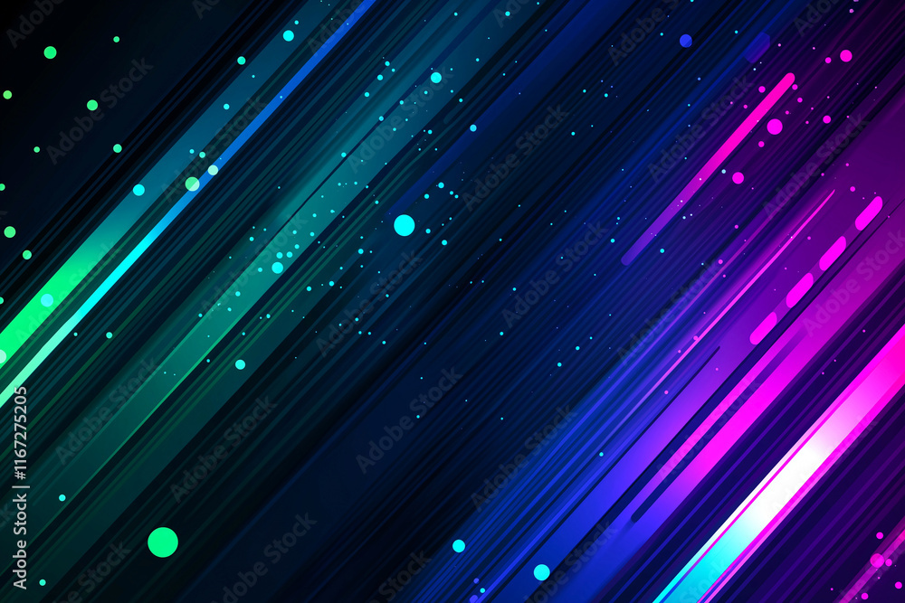 Aufkleber abstract geometric background with vibrant neon colors and dynamic lines. design features blend of b