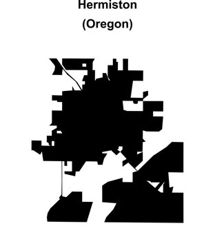 Hermiston (Oregon) blank outline map