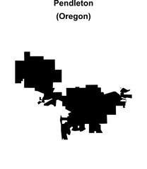 Pendleton (Oregon) blank outline map