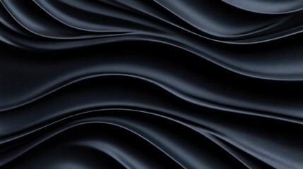Fototapeta premium Black fabric waves create a smooth, elegant texture.
