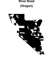 River Road (Oregon) blank outline map