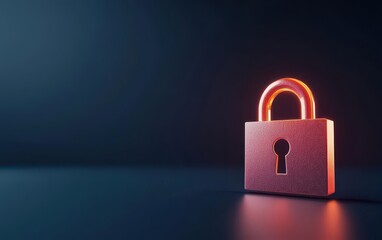 Fototapeta premium cloud storage concept. Data protection during recovery, holographic glowing padlocks securing file transfer, 3D illustration