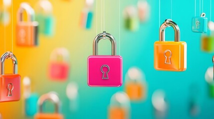 Change Your Password Day Colorful padlocks symbolize security and protection concepts.