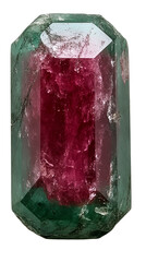Bi-colored Tourmaline Gemstone, Emerald and Ruby