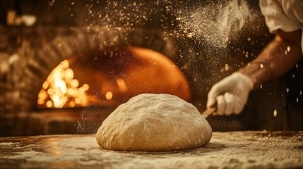Baking artisan bread rustic bakery cooking technique warm environment close-up view culinary craftsmanship