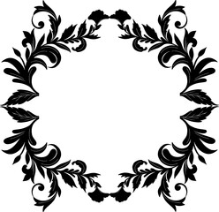 Decorative frame. Floral swirls and flowers. Border for the cover.