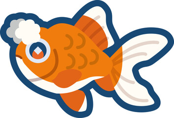 かわいい金魚（日本花房）のいらすと